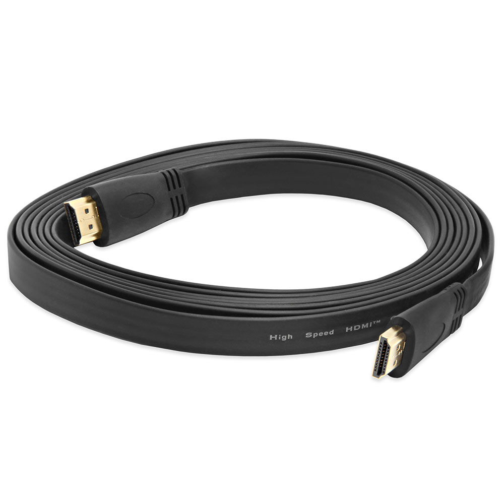Flat HDMI Cable CL2 Rated Gold Plated - 10 Feet